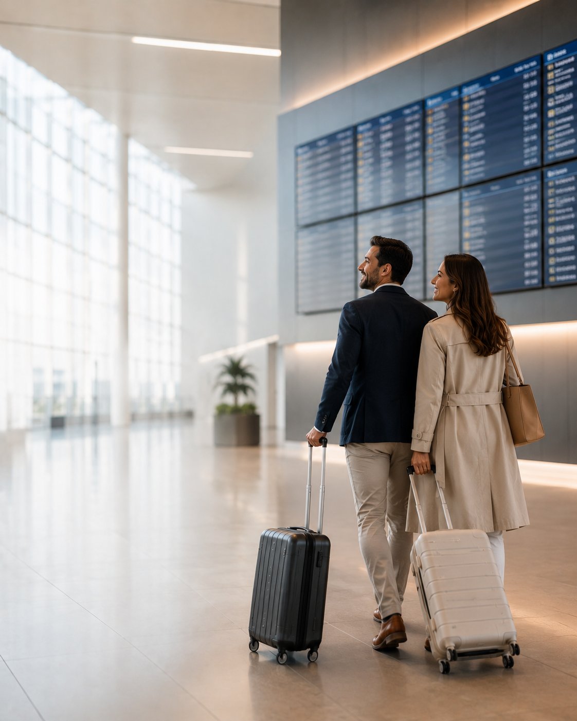 Pessoas caminhando em aeroporto internacional